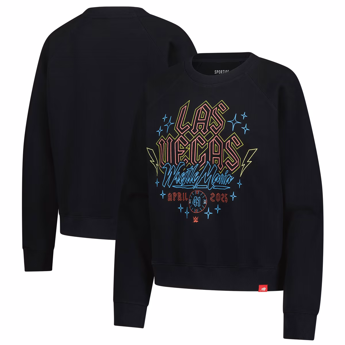 Women's Sportiqe Black WrestleMania 41 French Terry Pullover Sweatshirt 9 Women's Sportiqe Black WrestleMania 41 French Terry Pullover Sweatshirt