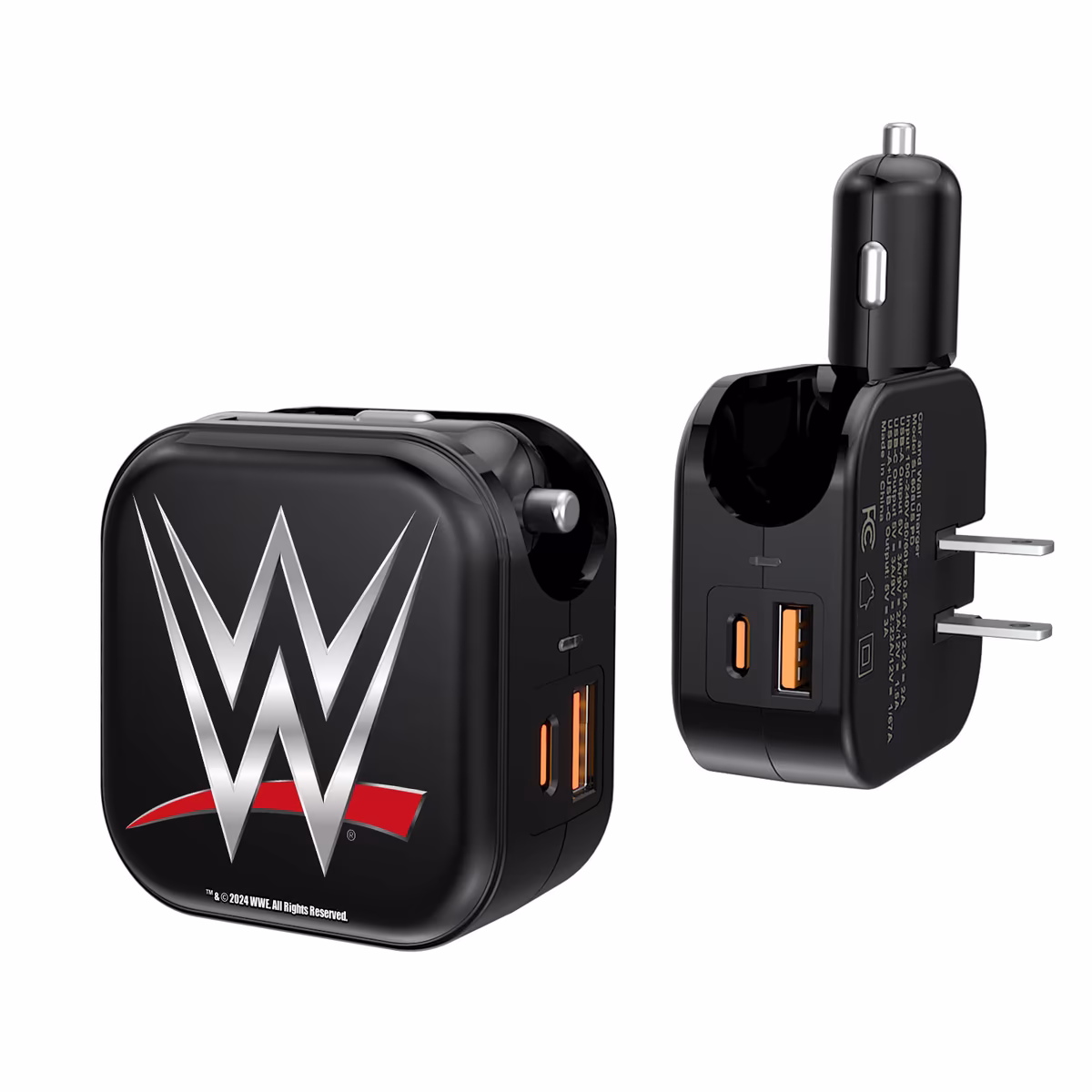 Keyscaper Black WWE 2-in-1 USB A & C Charger 2 Keyscaper Black WWE 2-in-1 USB A & C Charger