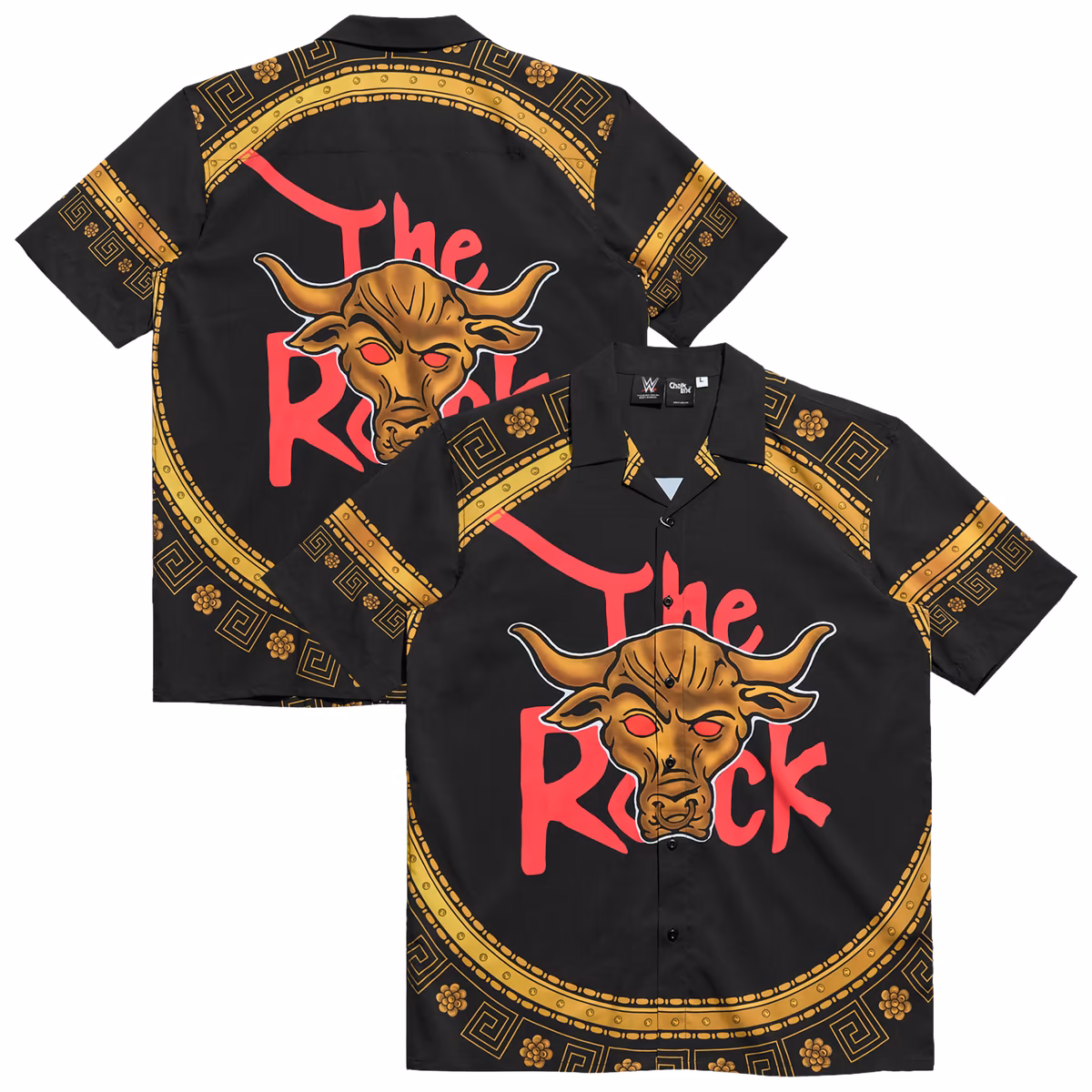 Men's Chalk Line Black The Rock Designer Button-Up Shirt