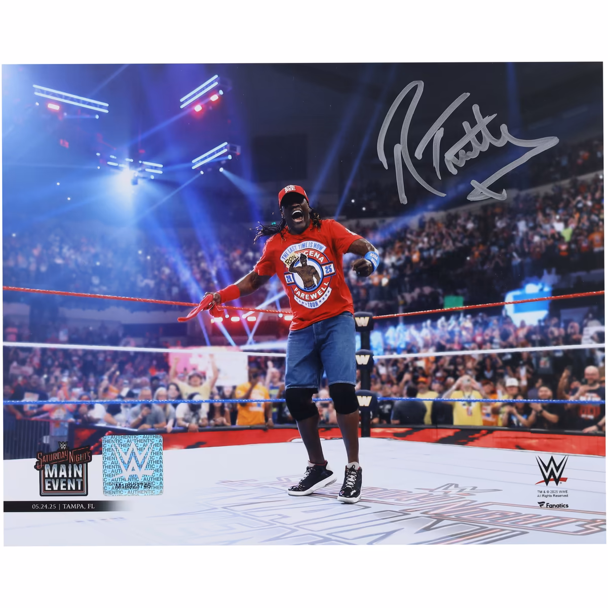R-Truth WWE Autographed 8" x 10" Ron Cena In-Ring Entrance Photograph