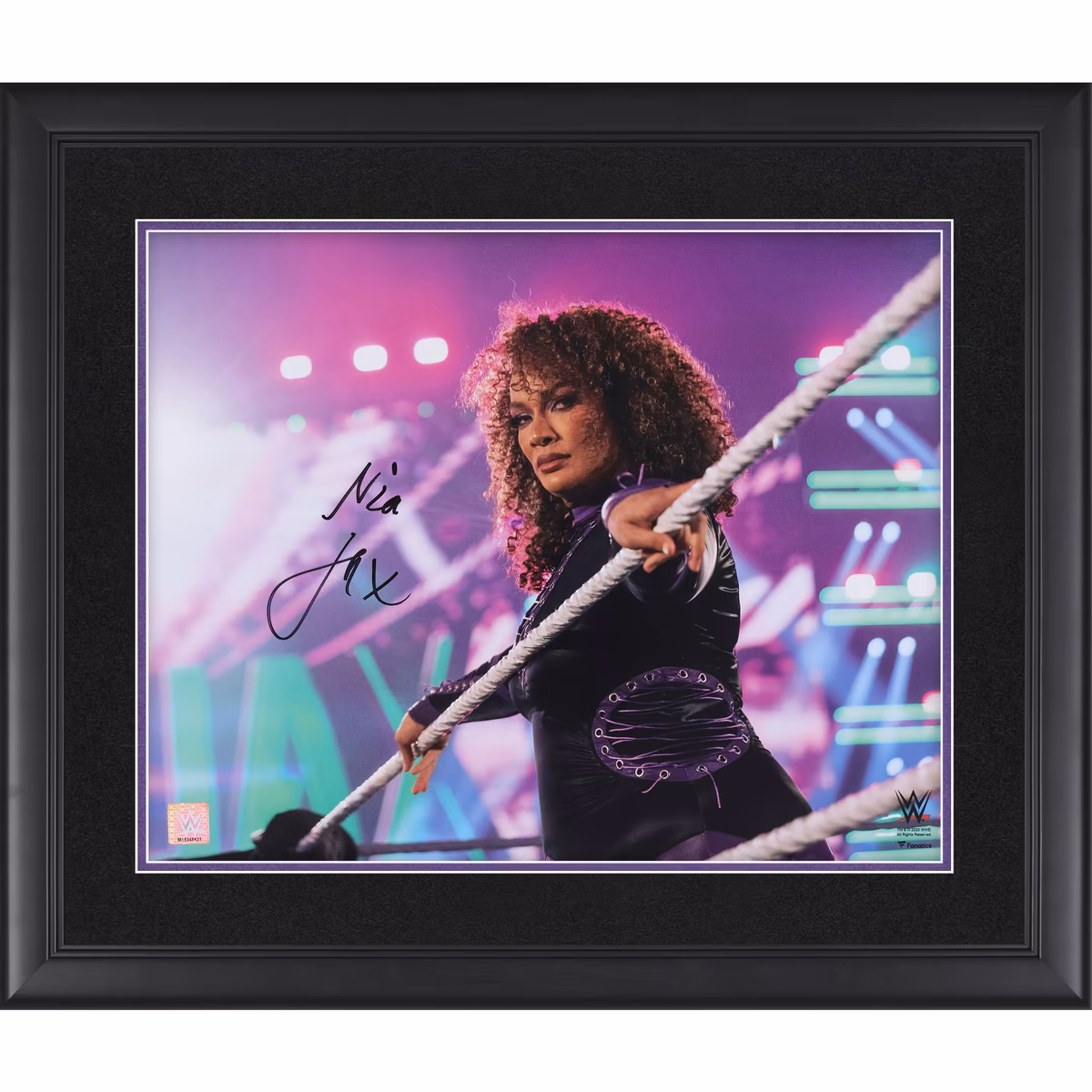 Nia Jax WWE Autographed Framed 16" x 20" Leaning On The Ropes Photograph 1 Nia Jax WWE Autographed Framed 16" x 20" Leaning On The Ropes Photograph