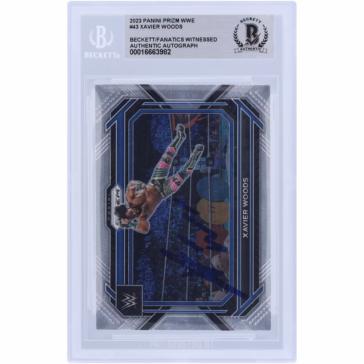Xavier Woods WWE Autographed 2023 Panini Prizm #43 Beckett Fanatics Witnessed Authenticated Card
