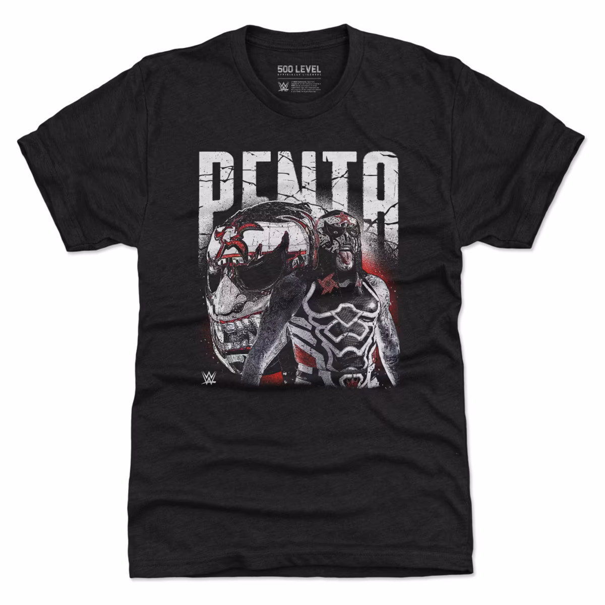 Men's 500 Level Heather Black Penta Mask Tri-Blend T-Shirt
