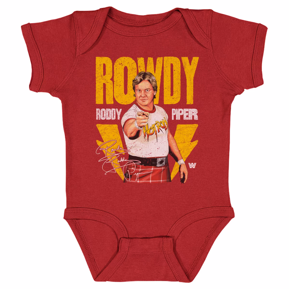 Infant 500 Level Red "Rowdy" Roddy Piper Lightning Bodysuit 7 Infant 500 Level Red "Rowdy" Roddy Piper Lightning Bodysuit