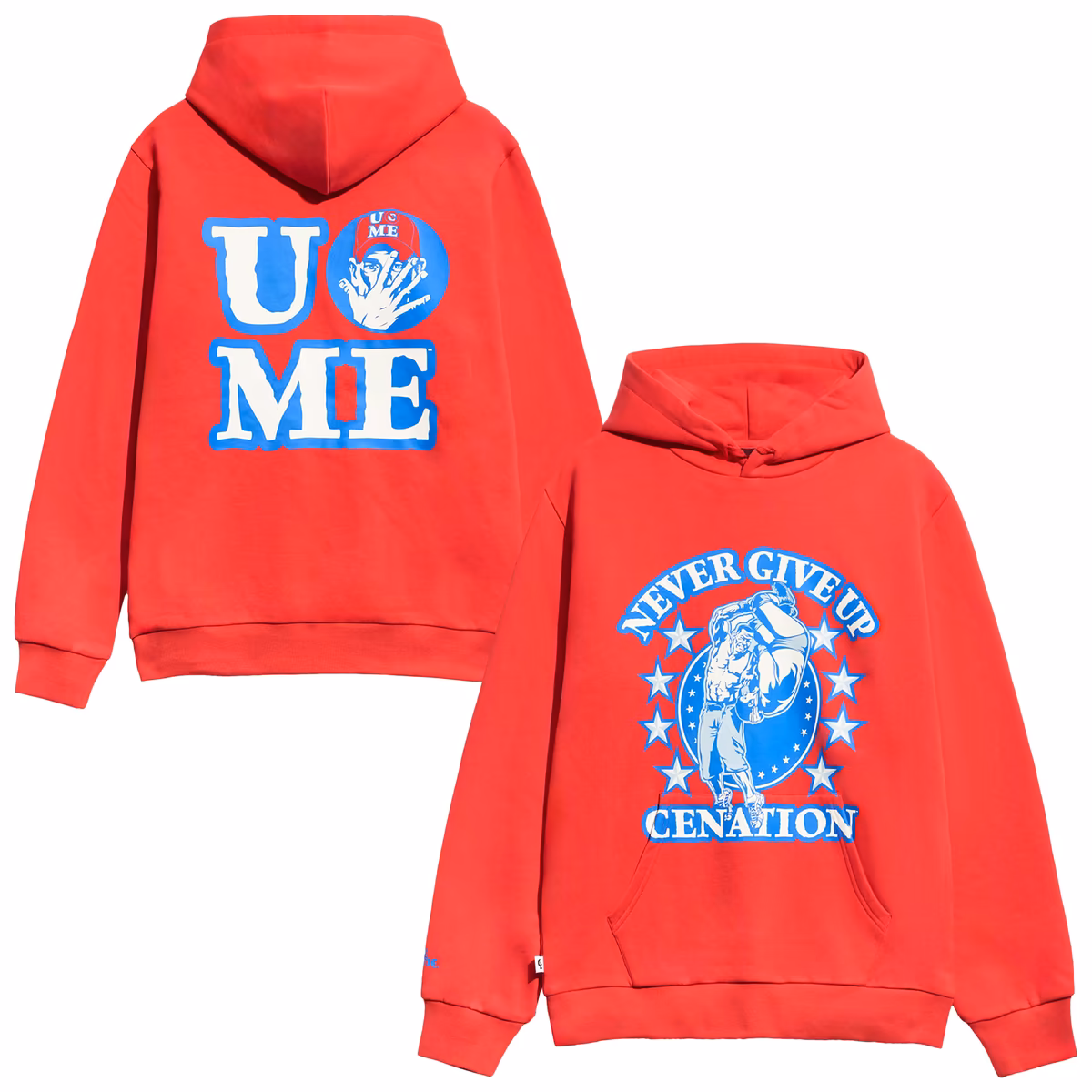Men's Chalk Line Red John Cena Never Give Up Cenation Hoodie