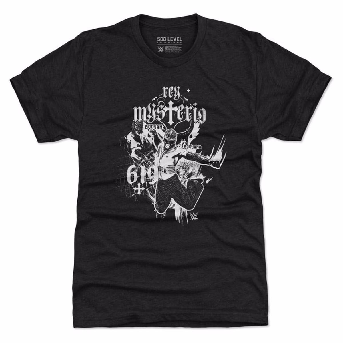 Men's 500 Level Heather Black Rey Mysterio Mono Tri-Blend T-Shirt 6 Men's 500 Level Heather Black Rey Mysterio Mono Tri-Blend T-Shirt