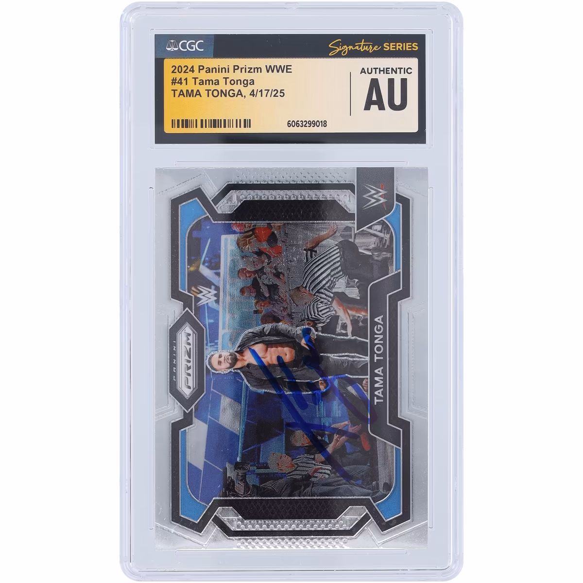 Tama Tonga WWE Autographed 2024 Panini Prizm #41 CGC Authenticated Card