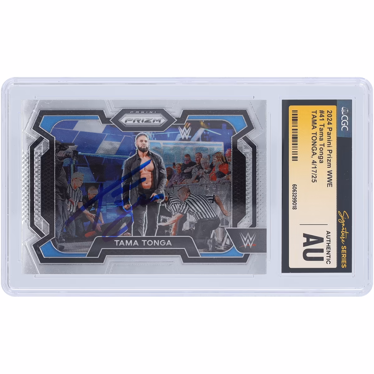 Tama Tonga WWE Autographed 2024 Panini Prizm #41 CGC Authenticated Card 4 Tama Tonga WWE Autographed 2024 Panini Prizm #41 CGC Authenticated Card