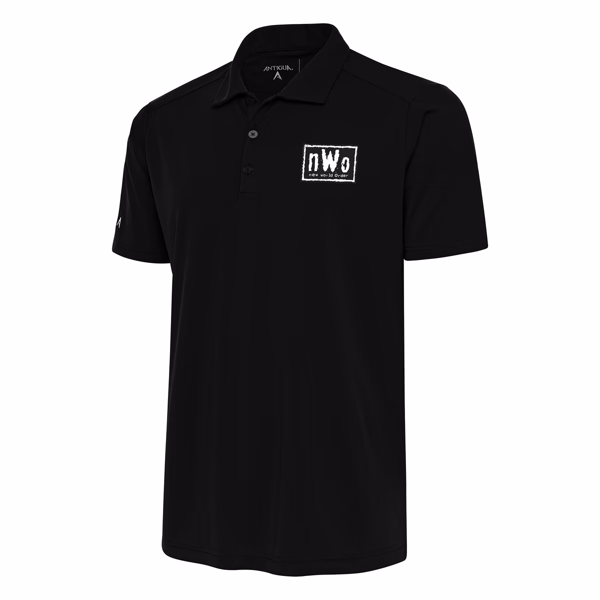 Men's Antigua Black nWo Tribute Polo 1 Men's Antigua Black nWo Tribute Polo