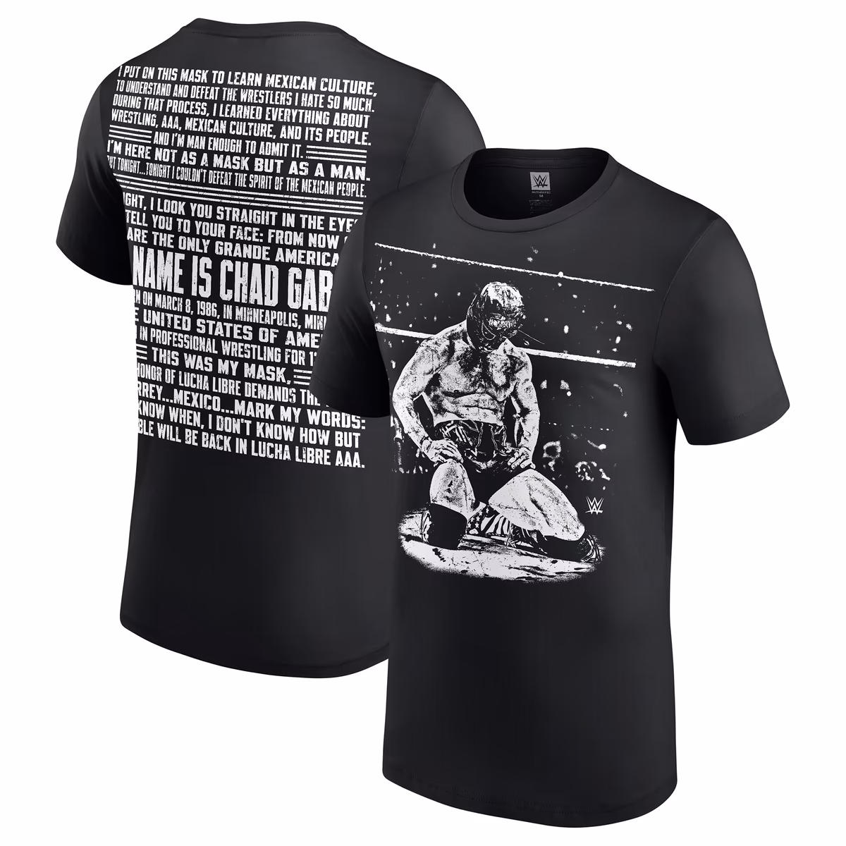 Men's Black Chad Gable AAA Noche de Los Grandes Promo T-Shirt