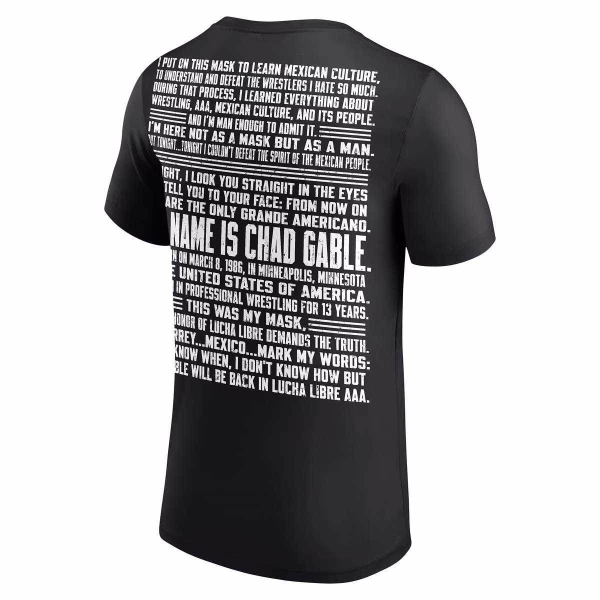 Men's Black Chad Gable AAA Noche de Los Grandes Promo T-Shirt 4 Men's Black Chad Gable AAA Noche de Los Grandes Promo T-Shirt