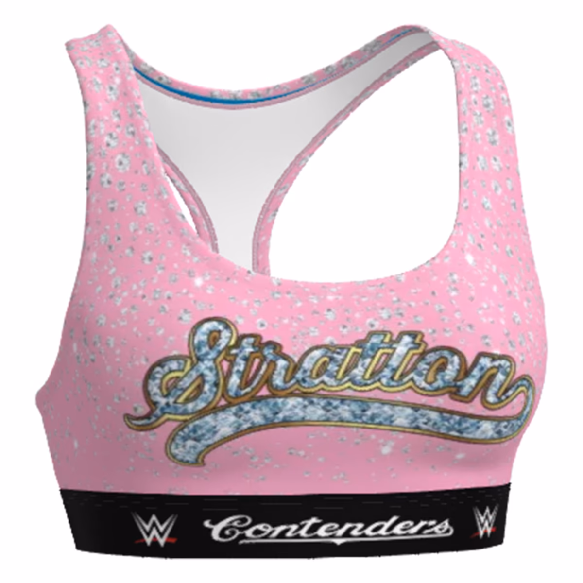Women's Contenders Clothing Tiffany Stratton Pink Diamonds Sports Bra 3 Women's Contenders Clothing Tiffany Stratton Pink Diamonds Sports Bra