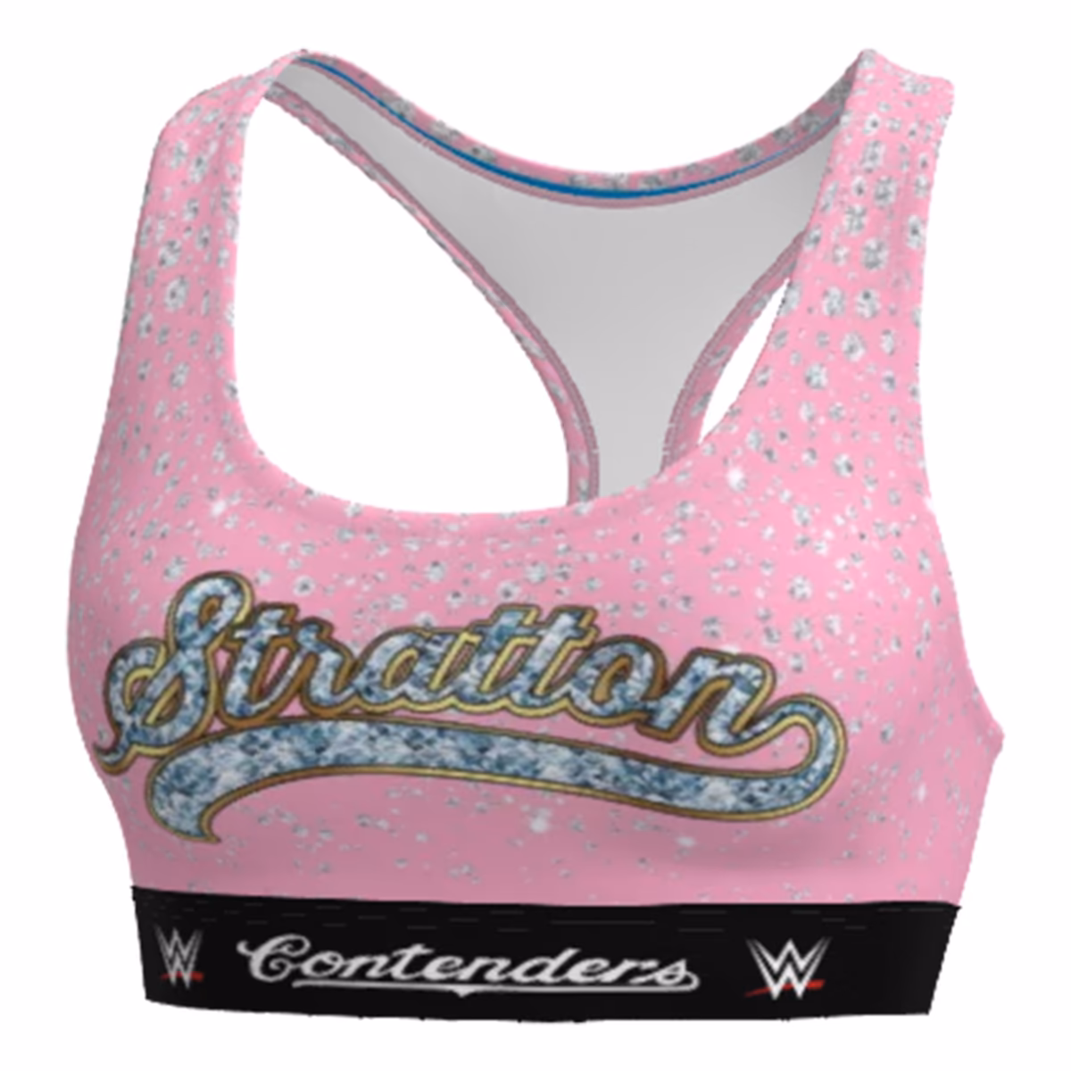 Women's Contenders Clothing Tiffany Stratton Pink Diamonds Sports Bra 4 Women's Contenders Clothing Tiffany Stratton Pink Diamonds Sports Bra