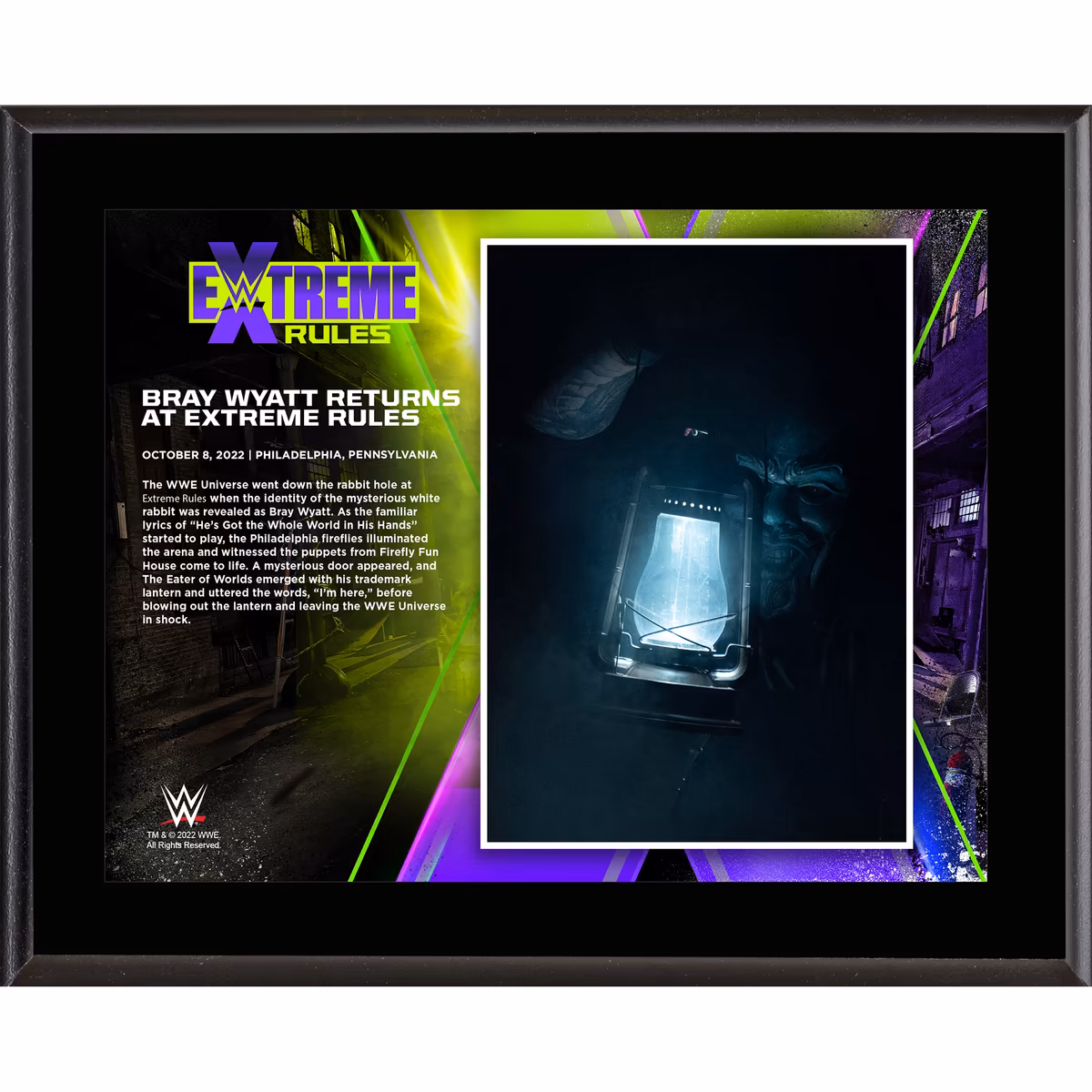 Bray Wyatt 10.5" x 13" 2022 Extreme Rules Sublimated Plaque