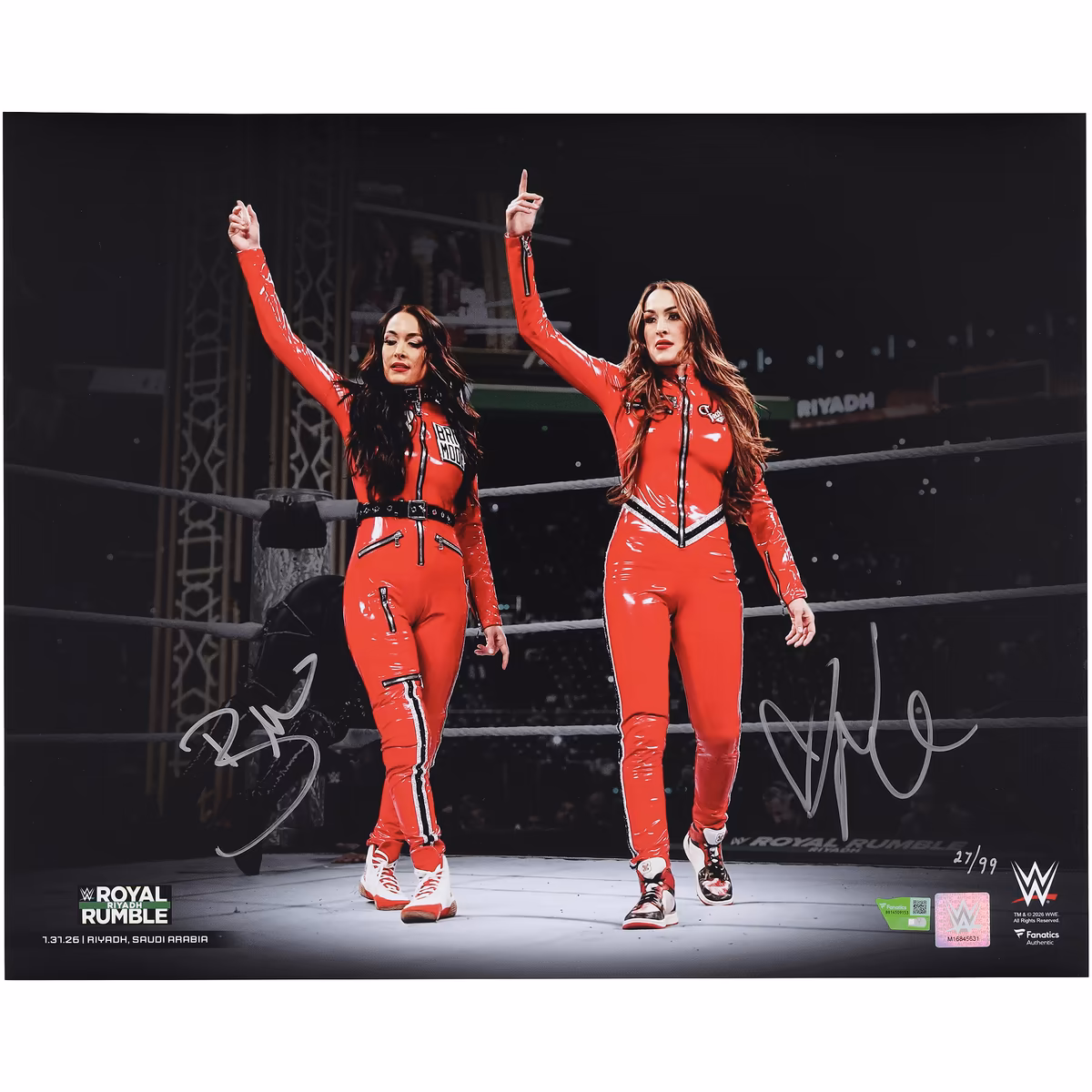 The Bella Twins WWE Autographed 16" x 20" Dual Spotlight Photograph - Limited Edition of 99