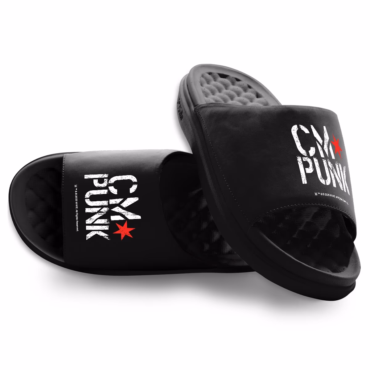 Youth ISlide CM Punk Stacked Logo Motive Slide Sandals 2 Youth ISlide CM Punk Stacked Logo Motive Slide Sandals