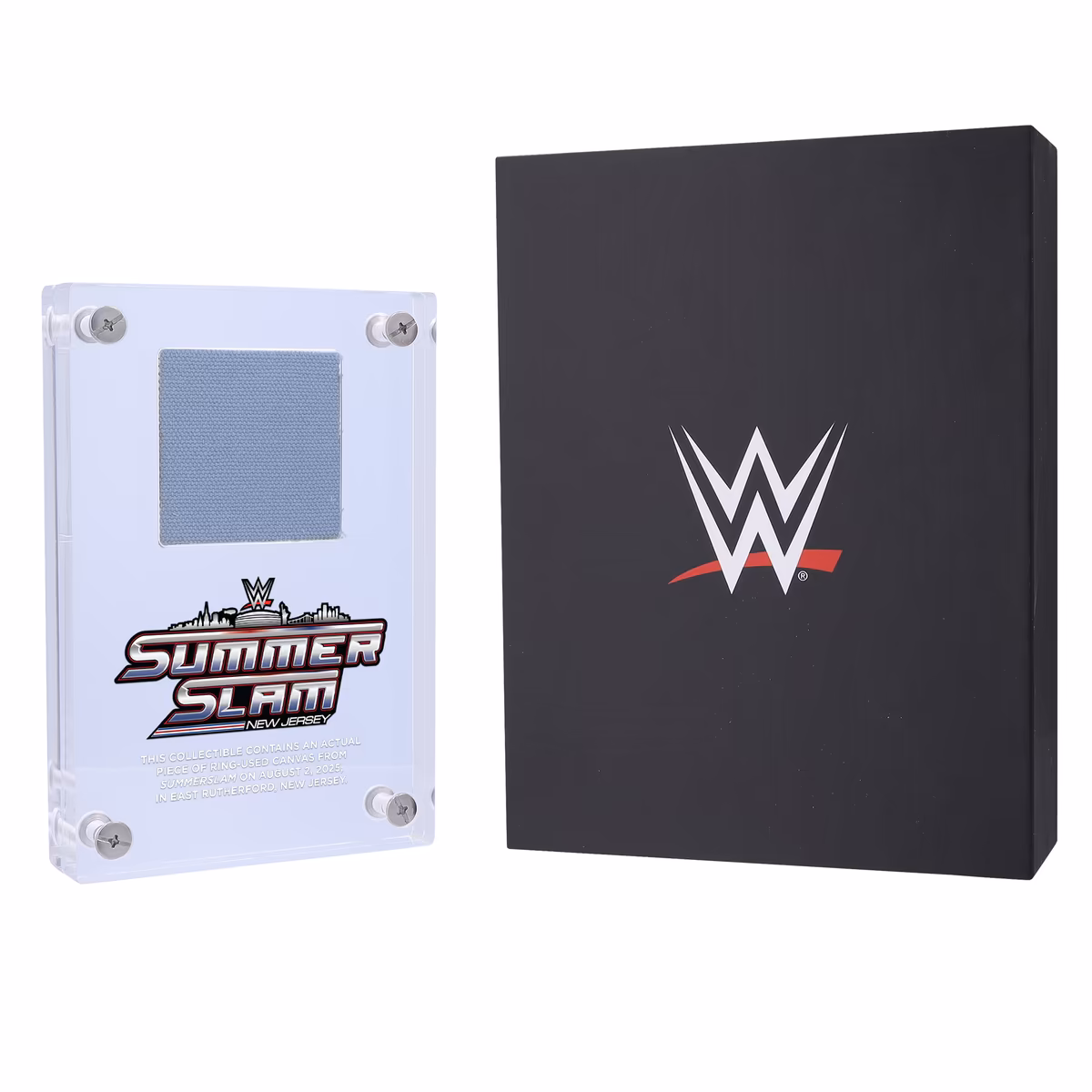 2025 WWE SummerSlam Night 1 Acrylic Display Case with Match-Used Canvas
