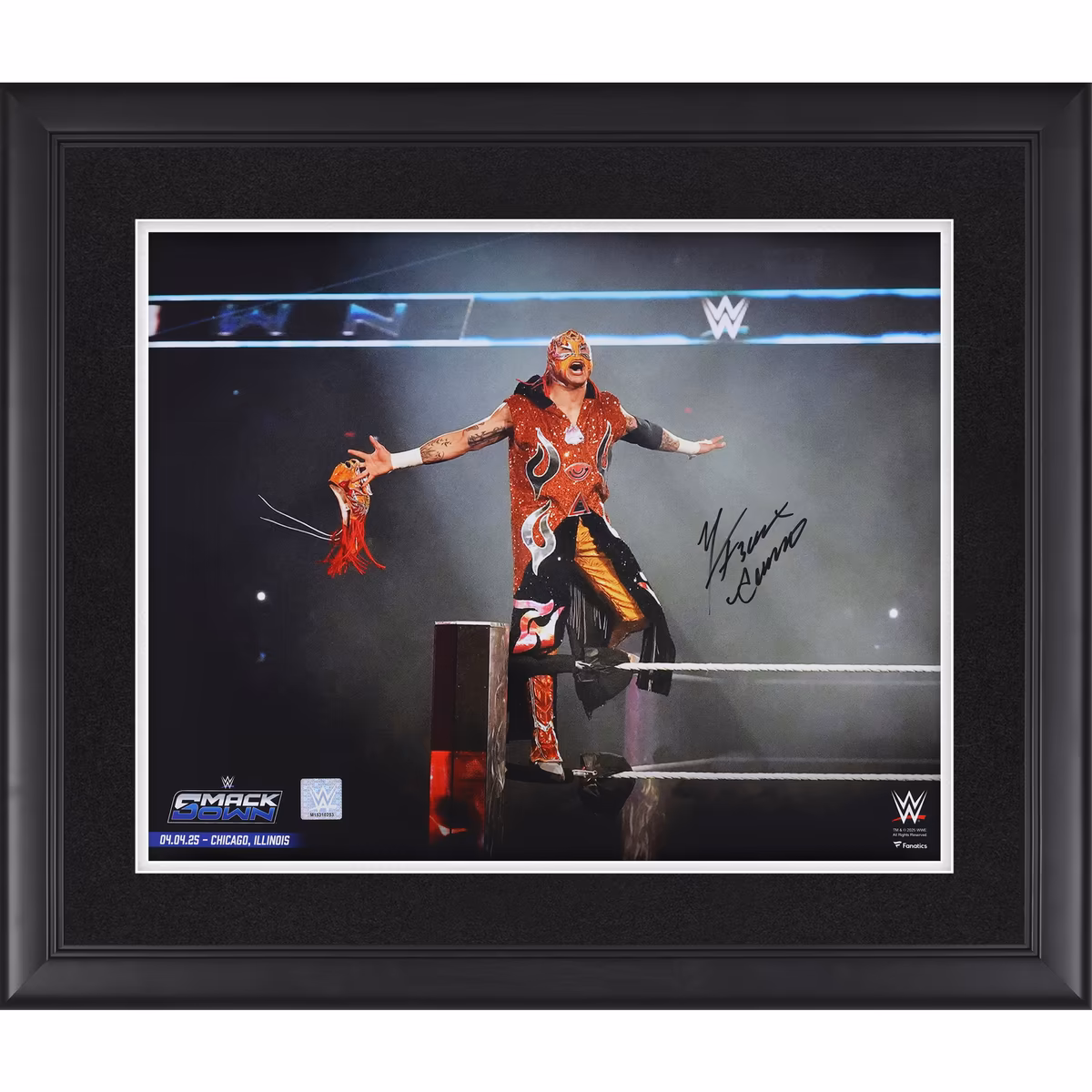 Rey Fenix WWE Autographed Framed 16" x 20" WWE Debut Photograph with "Animo" Inscription