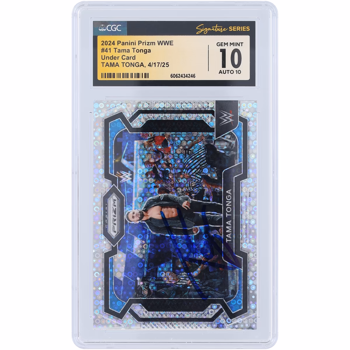 Tama Tonga WWE Autographed 2024 Panini Prizm Under Card #41 CGC Fanatics Witnessed Authenticated 10/10 Card 8 Tama Tonga WWE Autographed 2024 Panini Prizm Under Card #41 CGC Fanatics Witnessed Authenticated 10/10 Card
