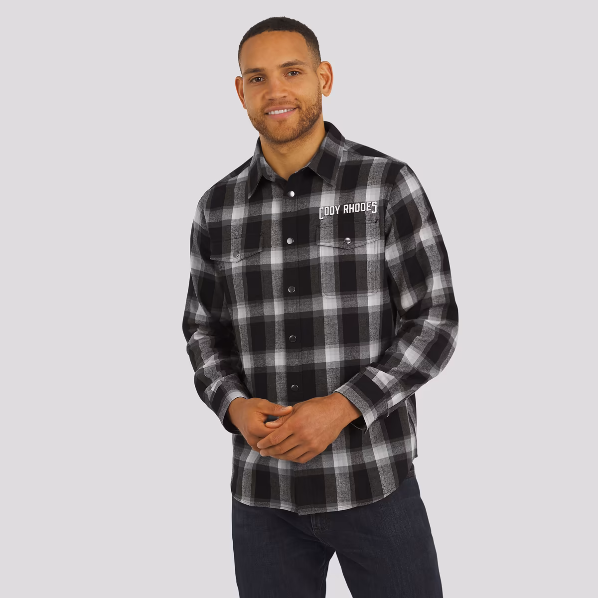 Men's Darius Rucker Collection by Fanatics Black Cody Rhodes Flannel Plaid Full-Snap Shirt 1 Men's Darius Rucker Collection by Fanatics Black Cody Rhodes Flannel Plaid Full-Snap Shirt