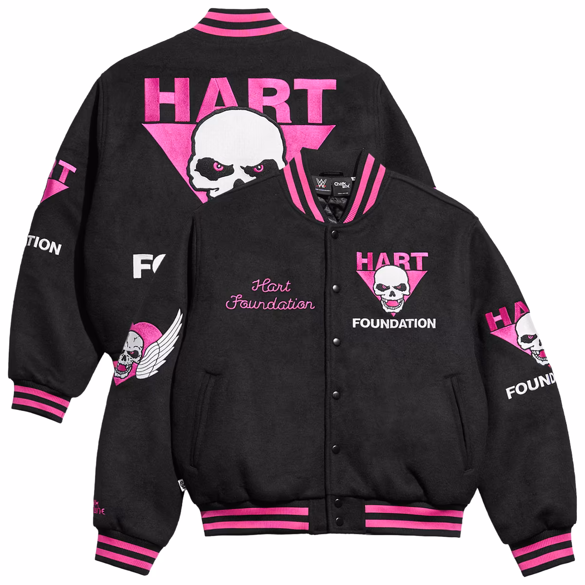 Men's Chalk Line Black Hart Foundation Varsity Full-Snap Jacket 2 Men's Chalk Line Black Hart Foundation Varsity Full-Snap Jacket