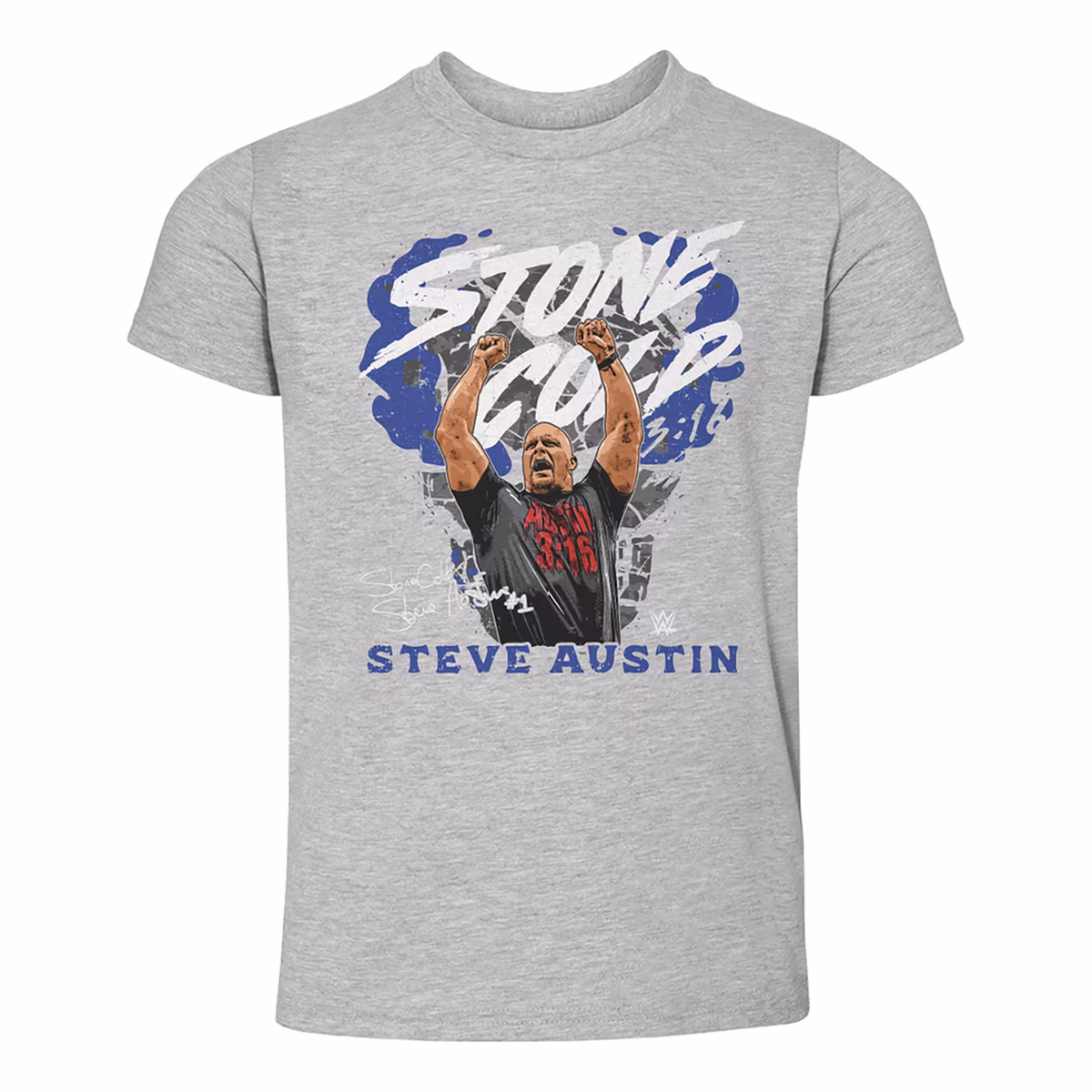 Toddler 500 Level Heather Gray "Stone Cold" Steve Austin Pose T-Shirt