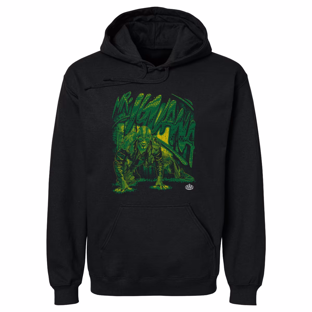 Men's 500 Level Black Mr. Iguana Grunge Hoodie