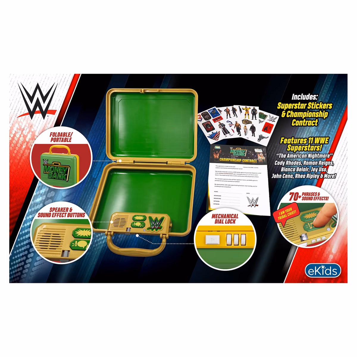 WWE Kids Money In The Bank Electronic Case with Sound Effects 3 WWE Kids Money In The Bank Electronic Case with Sound Effects