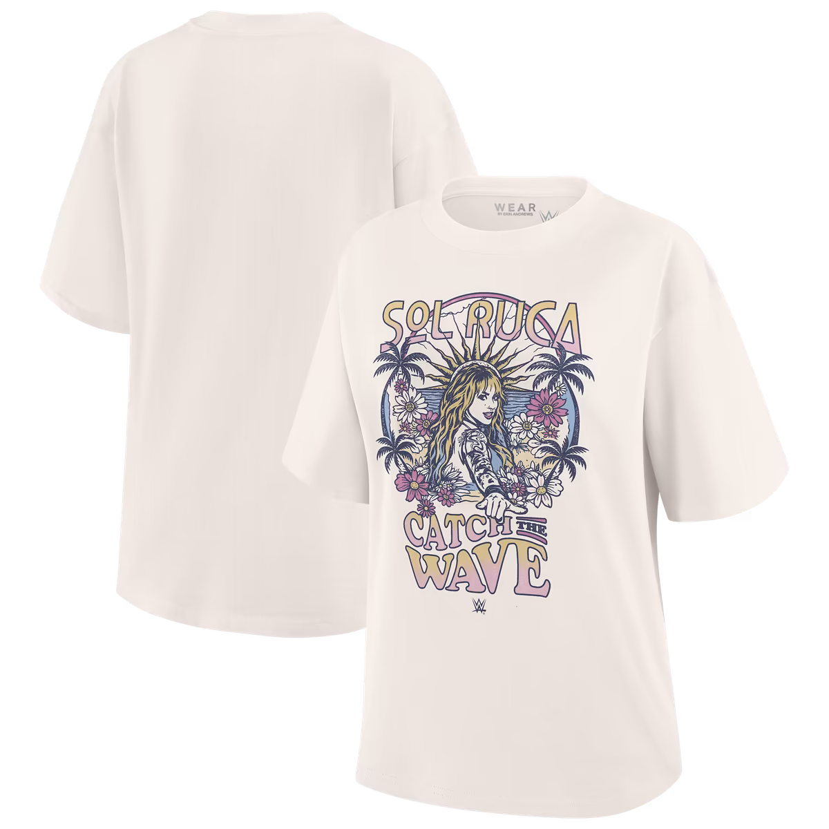 Women's WEAR by Erin Andrews Cream Sol Ruca Catch The Wave Vintage T-Shirt