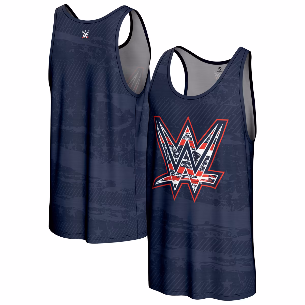 Men's ProSphere Navy WWE Logo Americana Tank Top 13 Men's ProSphere Navy WWE Logo Americana Tank Top