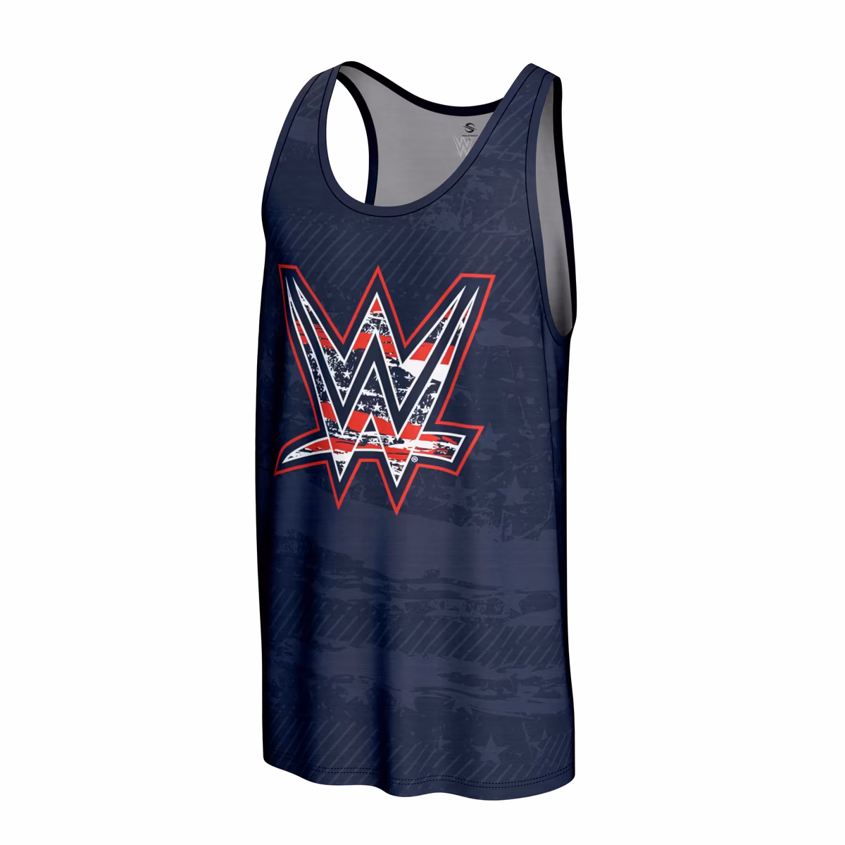 Men's ProSphere Navy WWE Logo Americana Tank Top 3 Men's ProSphere Navy WWE Logo Americana Tank Top