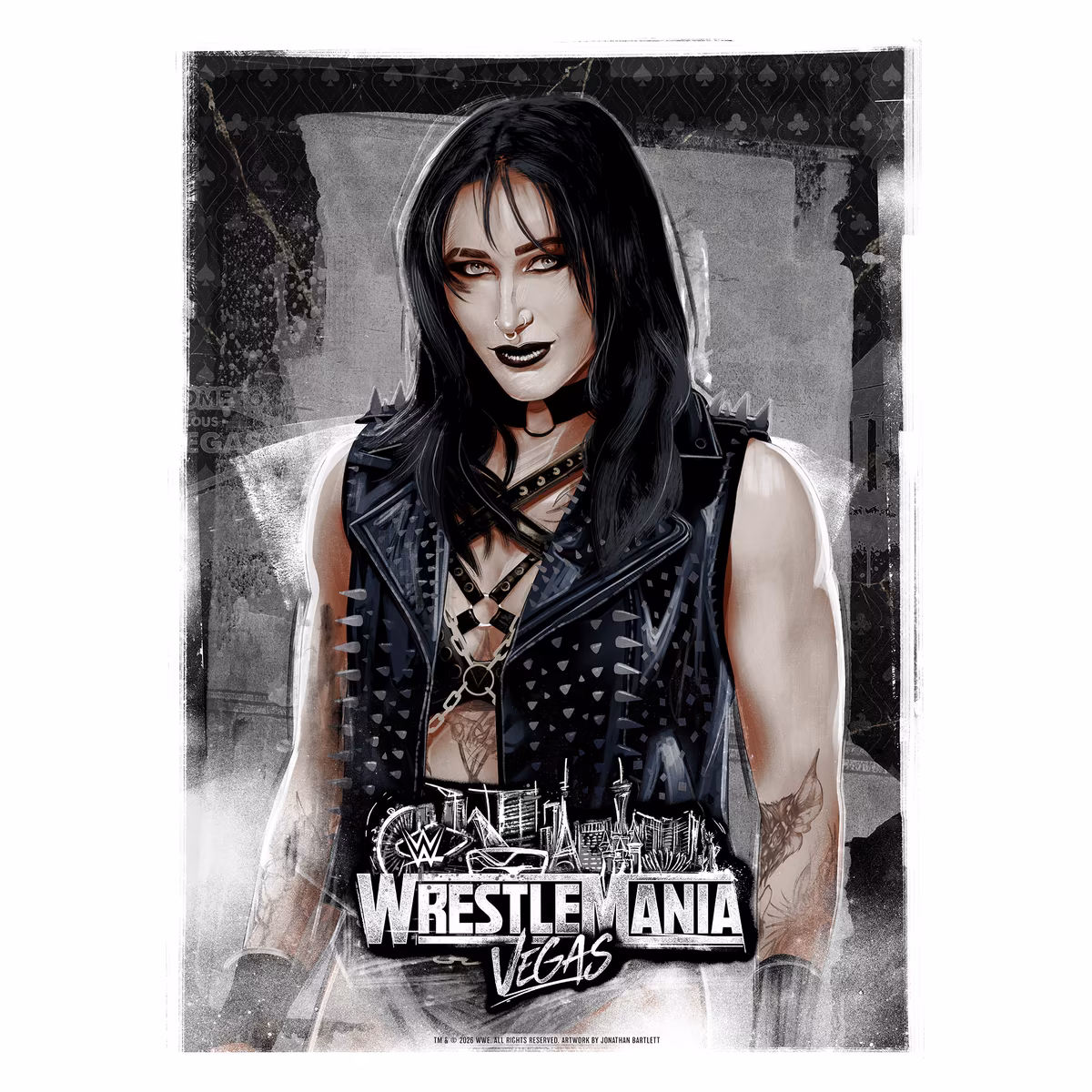 Rhea Ripley WWE Unsigned 18" x 24" WrestleMania 42 Jonathan Bartlett Art Print 2 Rhea Ripley WWE Unsigned 18" x 24" WrestleMania 42 Jonathan Bartlett Art Print