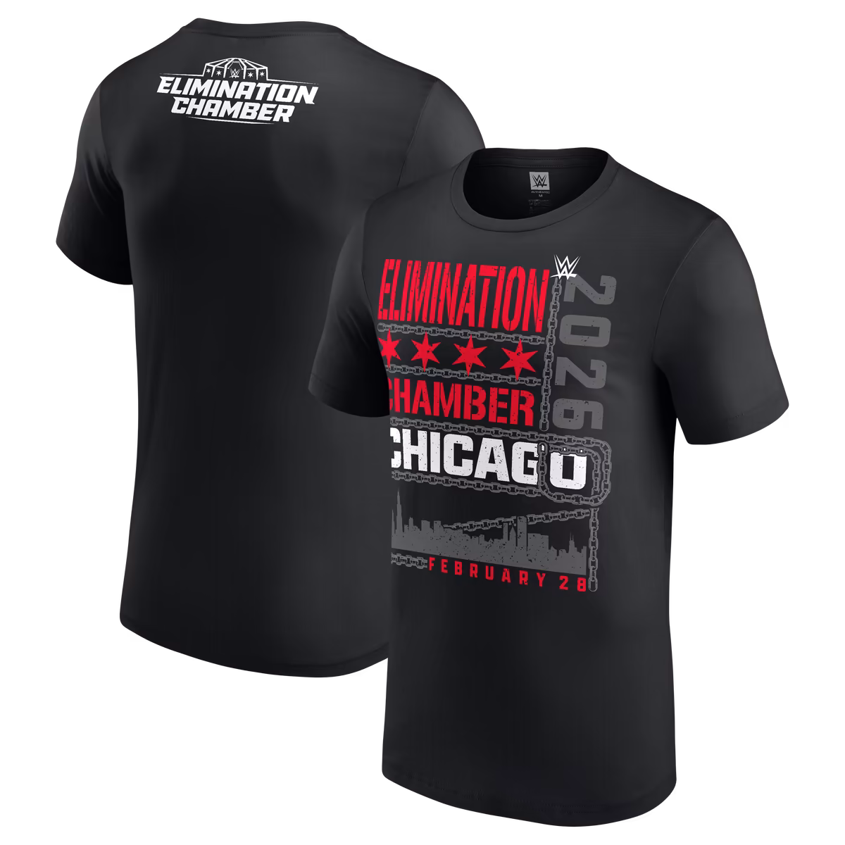 Men's Black Elimination Chamber 2026 Chicago L Train T-Shirt 1 Men's Black Elimination Chamber 2026 Chicago L Train T-Shirt