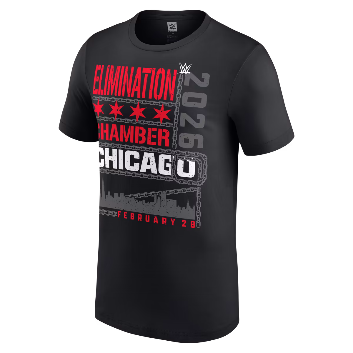 Men's Black Elimination Chamber 2026 Chicago L Train T-Shirt 3 Men's Black Elimination Chamber 2026 Chicago L Train T-Shirt
