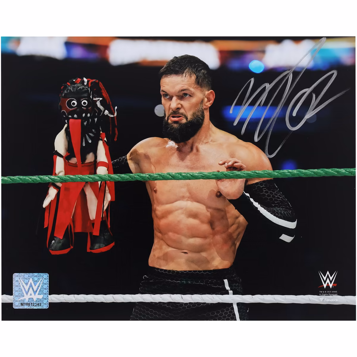 Finn Bálor WWE Autographed 8" x 10" AAA Triplemanía XXXIII with Demonito Puppet Photograph