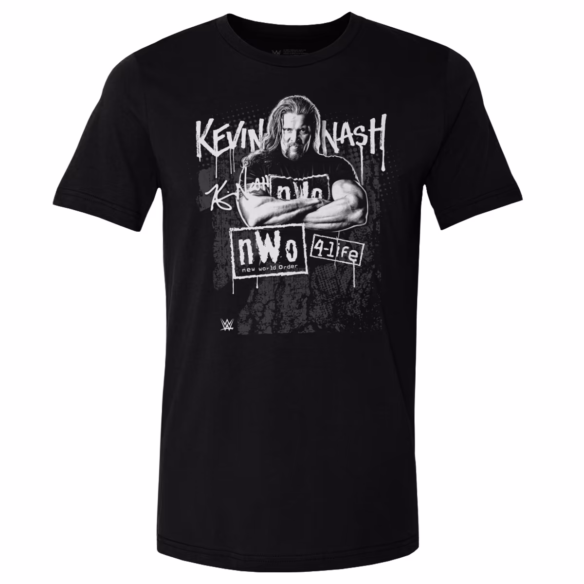 Men's 500 Level Black Kevin Nash Grunge T-Shirt