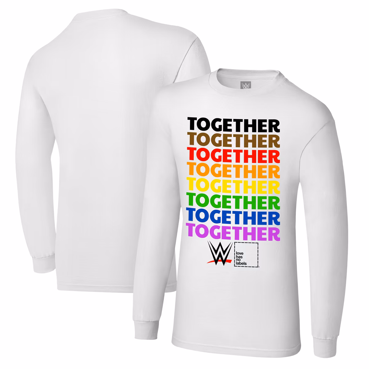Men's WWE Together Pride Long Sleeve T-Shirt - White 2 Men's WWE Together Pride Long Sleeve T-Shirt - White