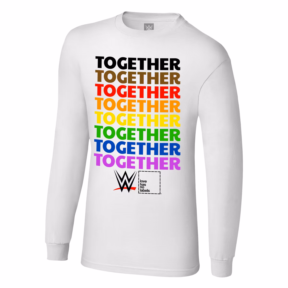 Men's WWE Together Pride Long Sleeve T-Shirt - White 3 Men's WWE Together Pride Long Sleeve T-Shirt - White