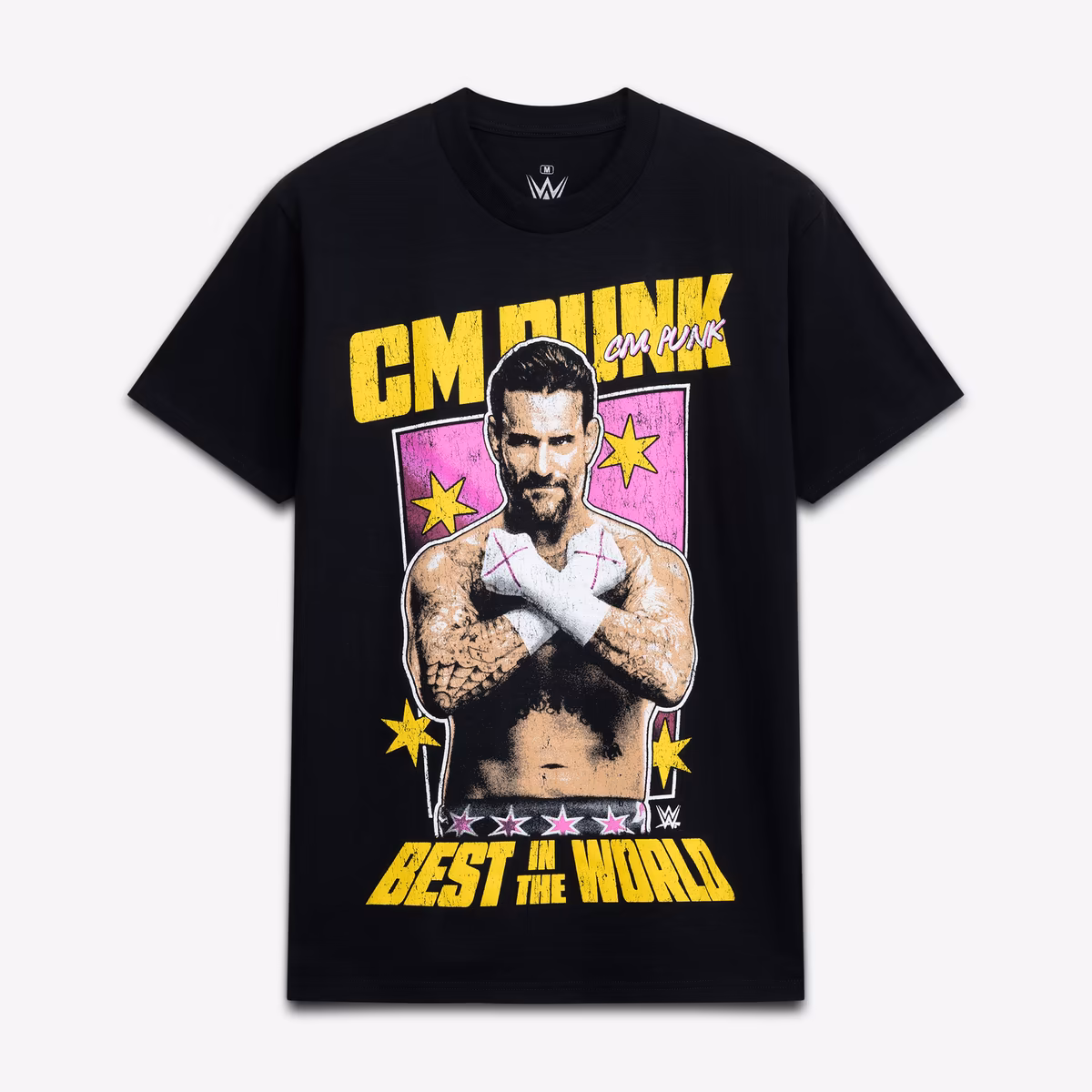 Men's Ripple Junction Black CM Punk Vintage Best in the World Graphic T-Shirt