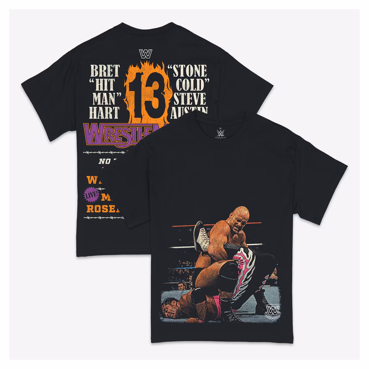 Men's Ripple Junction Black "Stone Cold" Steve Austin vs. Bret Hart WrestleMania 13 Graphic T-Shirt 3 Men's Ripple Junction Black "Stone Cold" Steve Austin vs. Bret Hart WrestleMania 13 Graphic T-Shirt