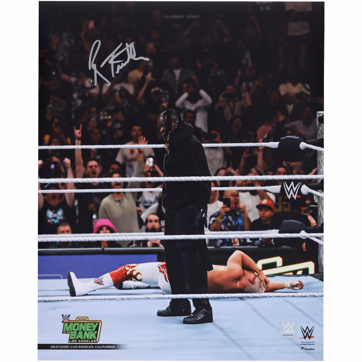 R-Truth WWE Autographed 16" x 20" 2025 Money in the Bank Return Photograph