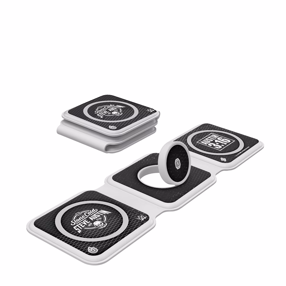 Keyscaper White "Stone Cold" Steve Austin 3-in-1 Foldable Charger