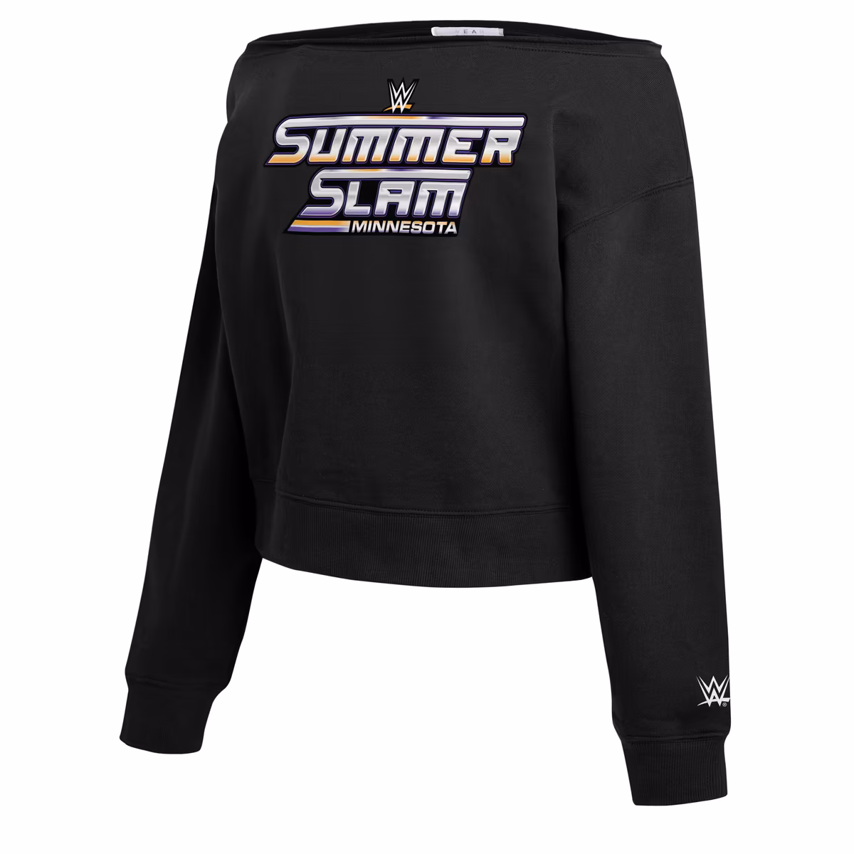 Women's WEAR by Erin Andrews Black SummerSlam 2026 Off-the-Shoulder Sweatshirt 5 Women's WEAR by Erin Andrews Black SummerSlam 2026 Off-the-Shoulder Sweatshirt