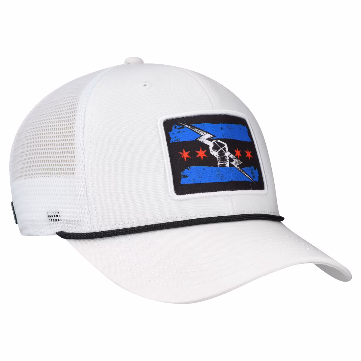 Men's White CM Punk WWE Primary Flag Mark Trucker Mid-Pro Snapback Hat 4 Men's White CM Punk WWE Primary Flag Mark Trucker Mid-Pro Snapback Hat