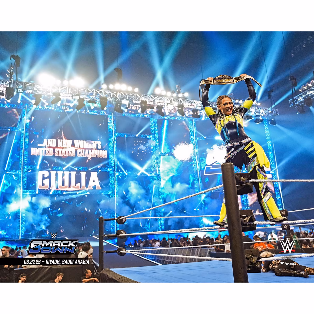 Giulia WWE Unsigned Raising Title Photograph
