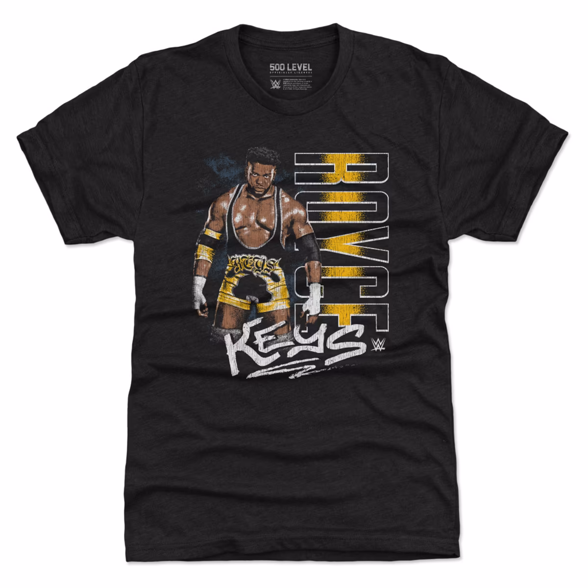 Men's 500 Level Black Royce Keys Vertical Name Premium Tri-Blend T-Shirt