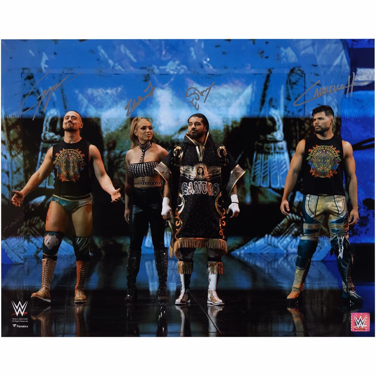 Legado Del Fantasma WWE Autographed 16" x 20" Entrance Photograph with Four Signatures