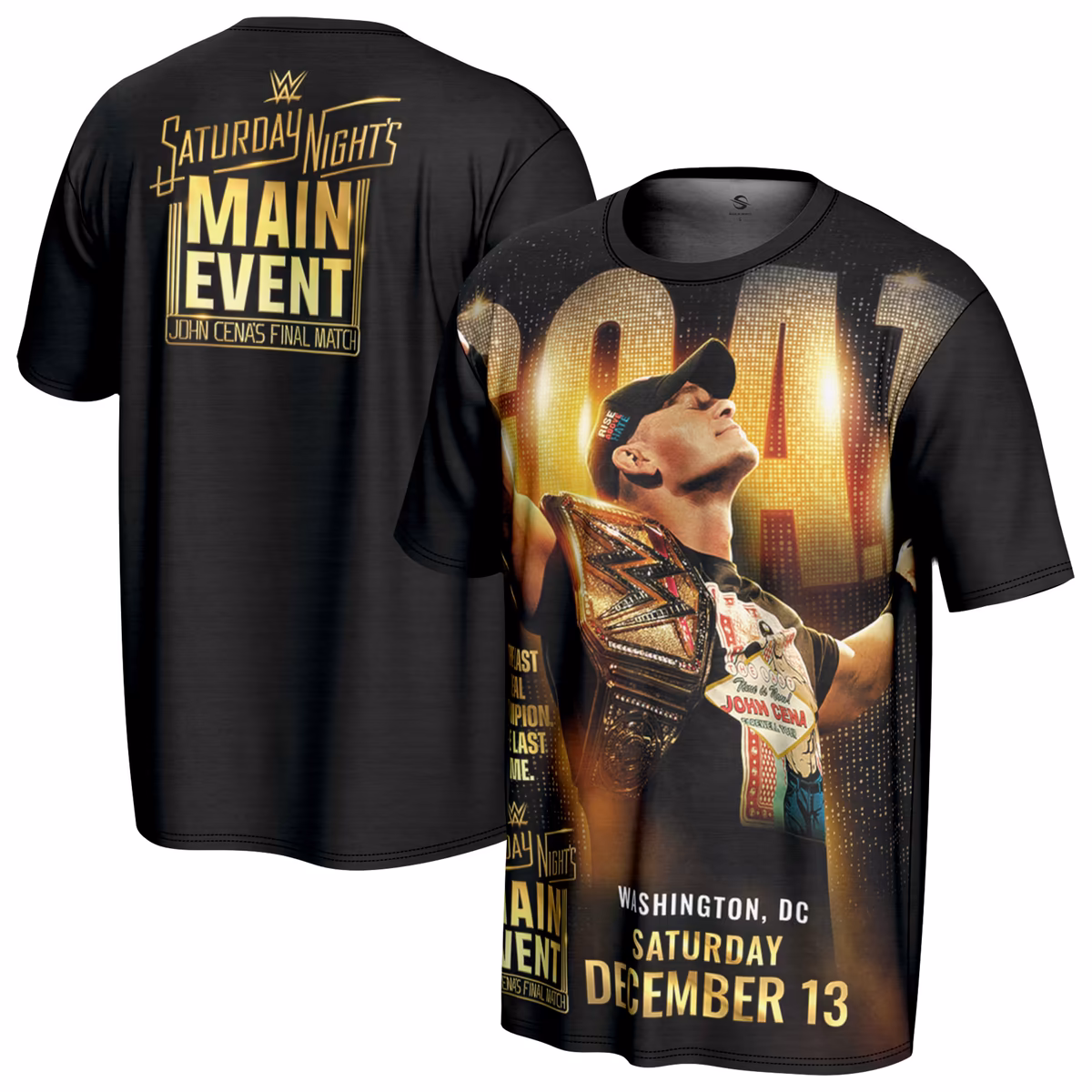Men's ProSphere Black John Cena Final Match G.O.A.T T-Shirt 21 Men's ProSphere Black John Cena Final Match G.O.A.T T-Shirt