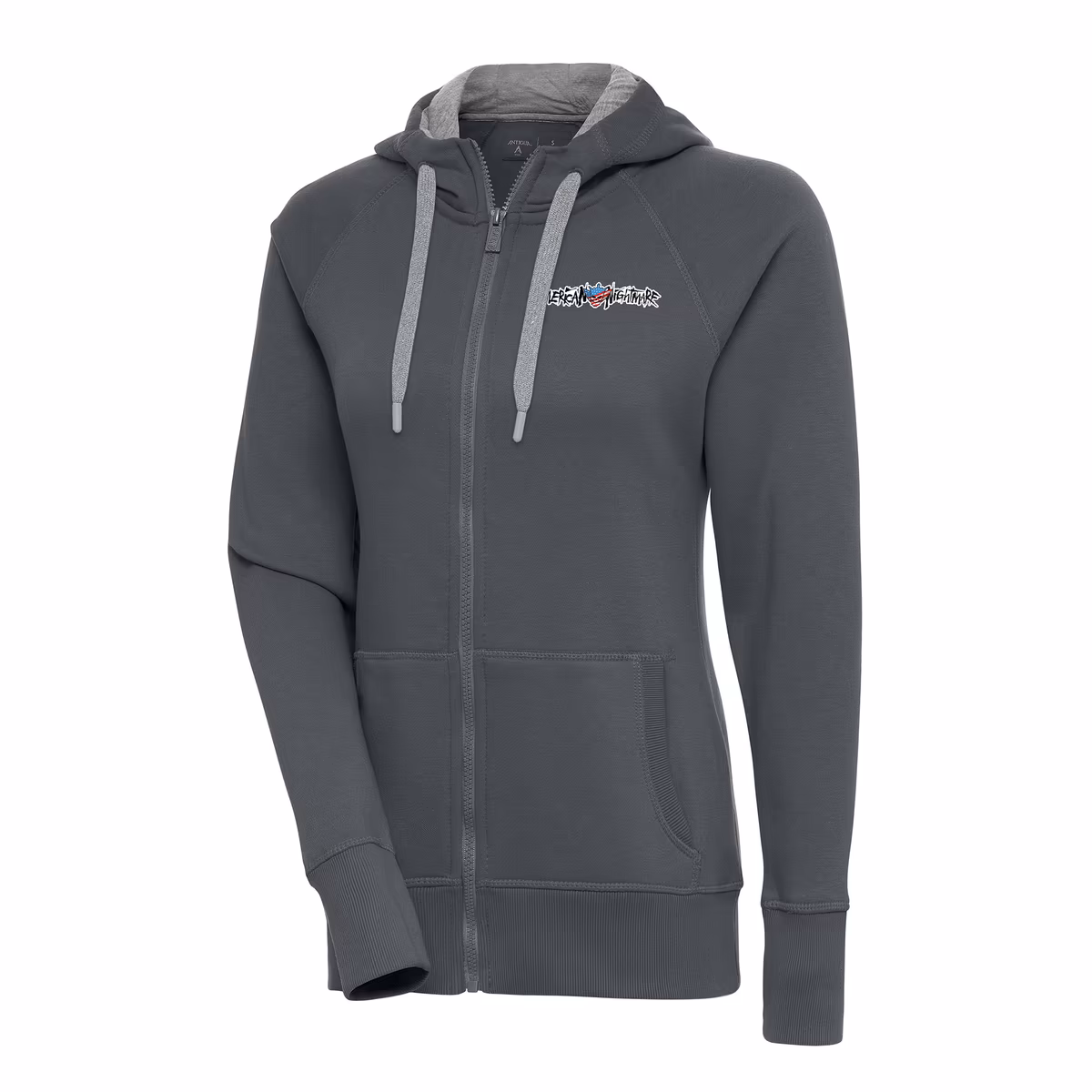 Women's Antigua Charcoal Cody Rhodes Victory Full-Zip Hoodie 9 Women's Antigua Charcoal Cody Rhodes Victory Full-Zip Hoodie