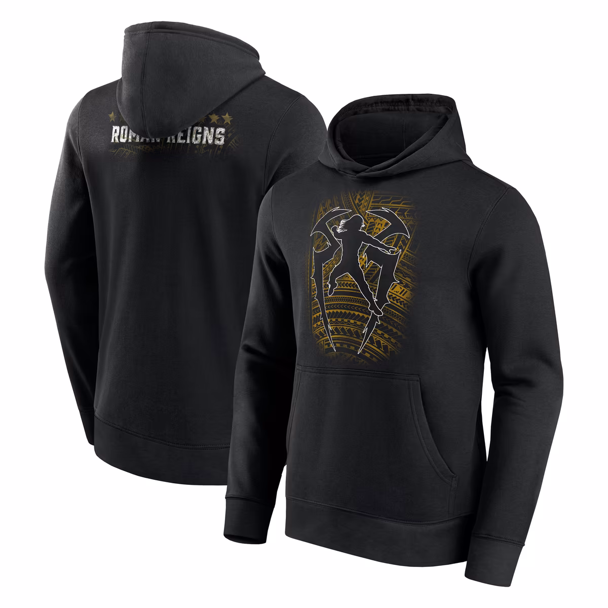 Men's Black Roman Reigns Tribal Logo Hoodie